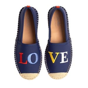 SeaStar Beachwear Dark Navy Love Embroidery Shoes
